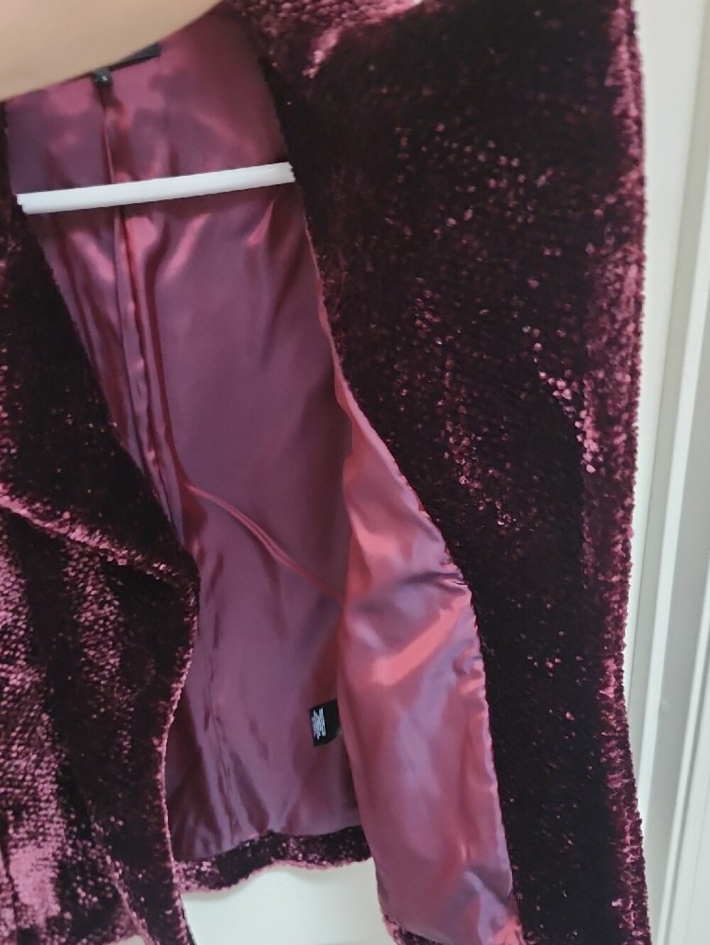 Nanette Lepore Size Small Plush Velvet Style Jacket - Wine Purple Size Small - Picture 8 of 12